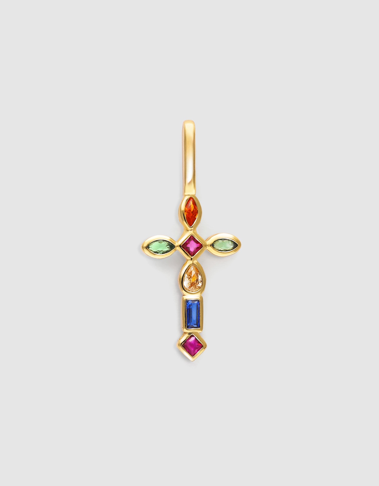Imagem 0 de Charm Cruz Cascade de Liga de Metais Banhado a Ouro