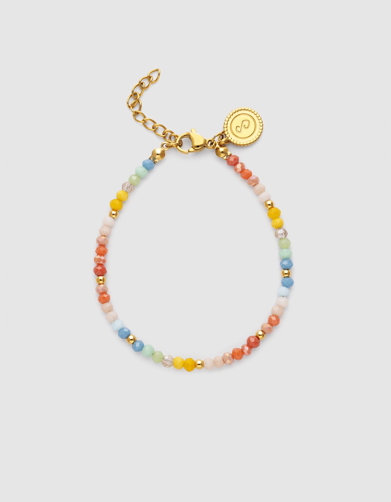 Imagem 0 de Pulseira de Corrente Crystals Pastel de Aço Banhado a Ouro