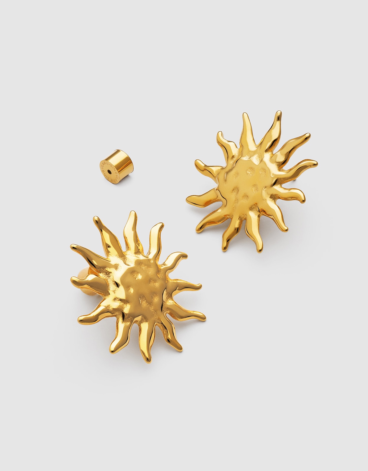 Brincos Sunna de Aço Banhado a Ouro Dourado-3