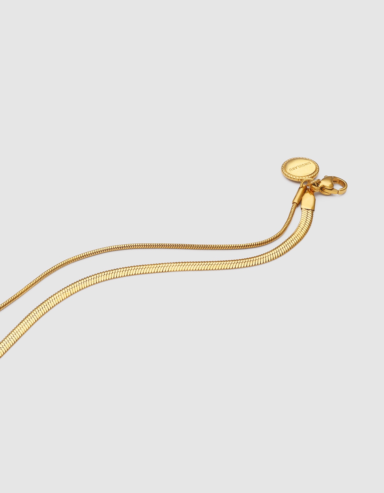 Pulseira Tornozeleira Dupla Lisse Tail de Aço Banhado a Ouro Dourado-3