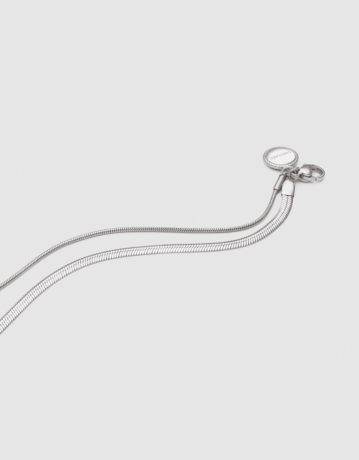 Pulseira Tornozeleira Dupla Lisse Tail de Aço Prateado-3