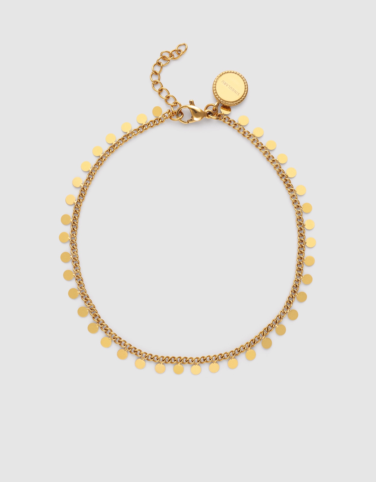 Imagem 0 de Pulseira de Corrente Folklore de Aço Banhado a Ouro