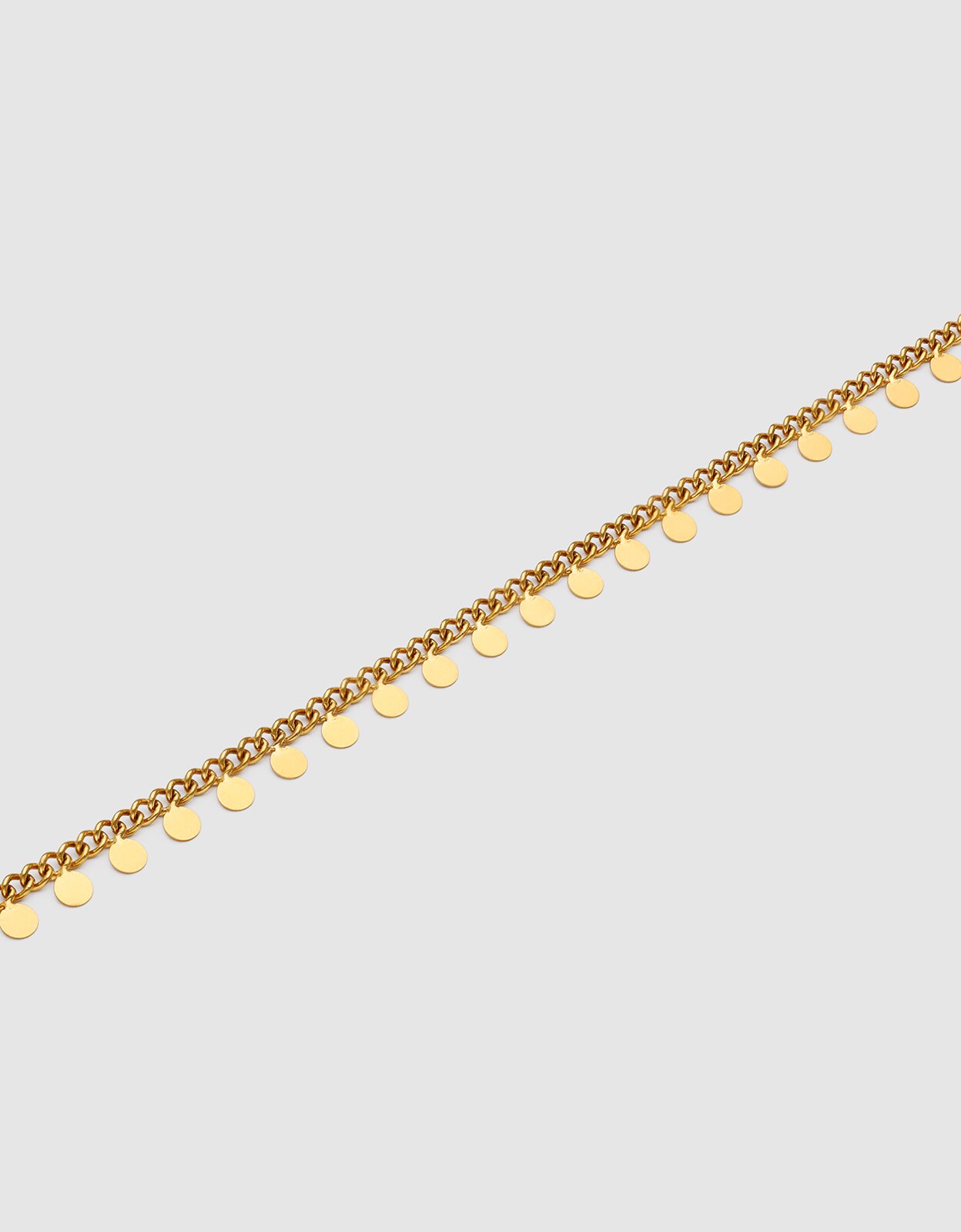 Pulseira Tornozeleira Folklore de Aço Banhado a Ouro Dourado-3