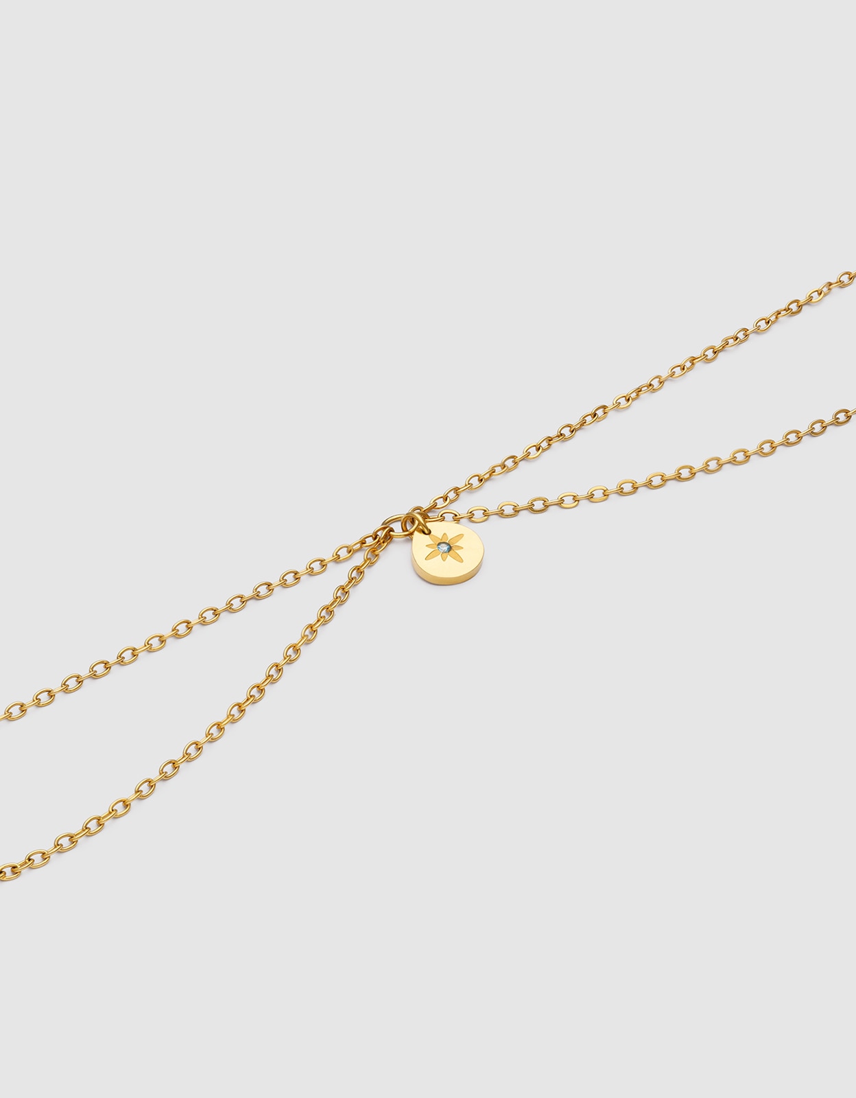 Pulseira Tornozeleira Boho Polar Star de Aço Banhado a Ouro Dourado-3