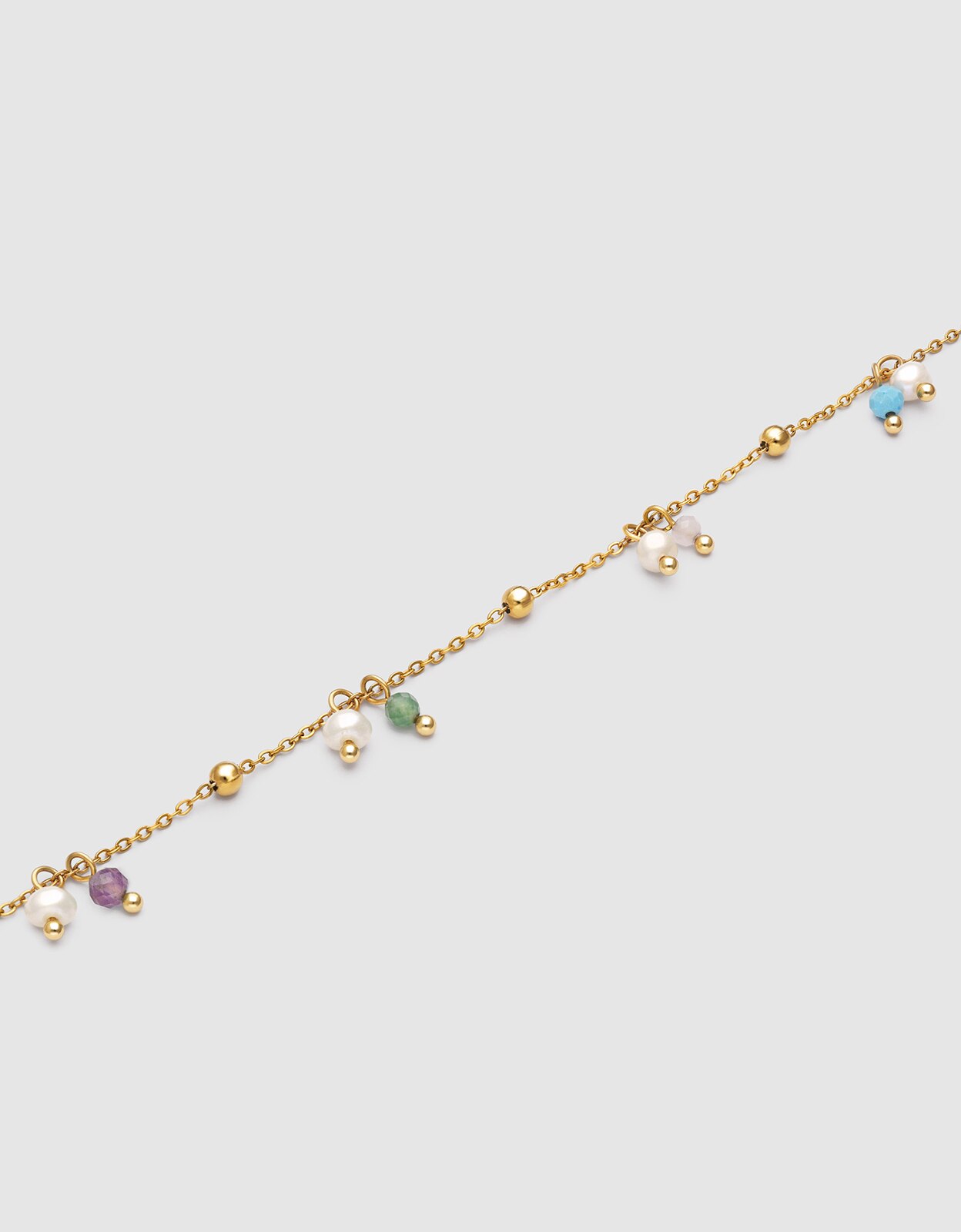Pulseira Tornozeleira Shamira Dots de Aço Banhado a Ouro Multicolor-3