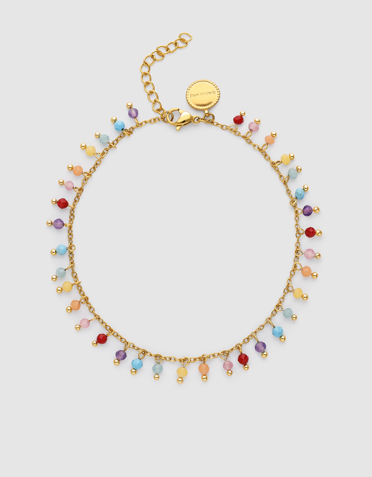 Pulseira Tornozeleira Shamira Stones de Aço Banhado a Ouro Multicolor-1