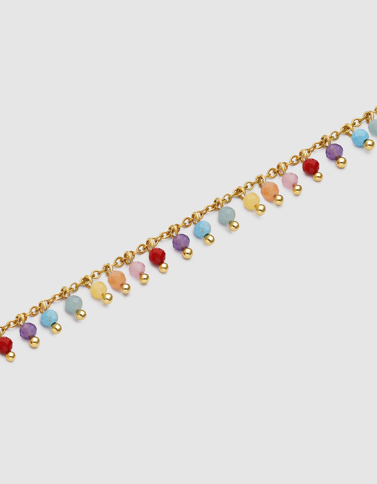 Pulseira Tornozeleira Shamira Stones de Aço Banhado a Ouro Multicolor-3