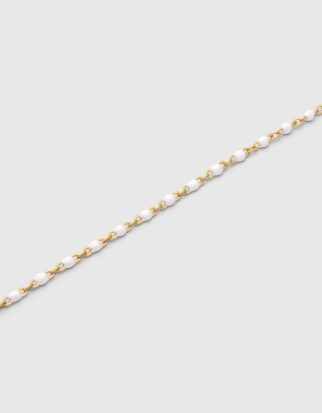Pulseira Tornozeleira Dots em Branco de Aço Banhado a Ouro Branco-4