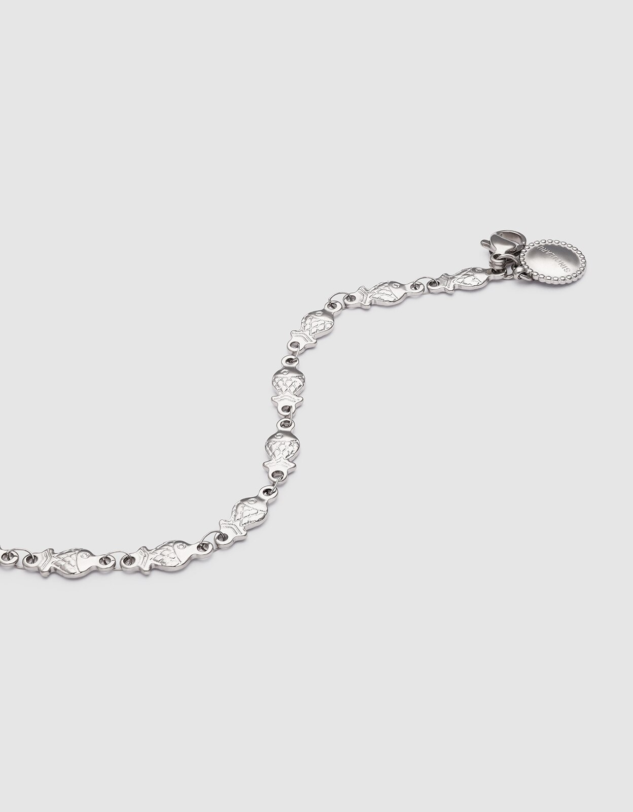 Pulseira com Elos Long Mar de Aço Prateado-3