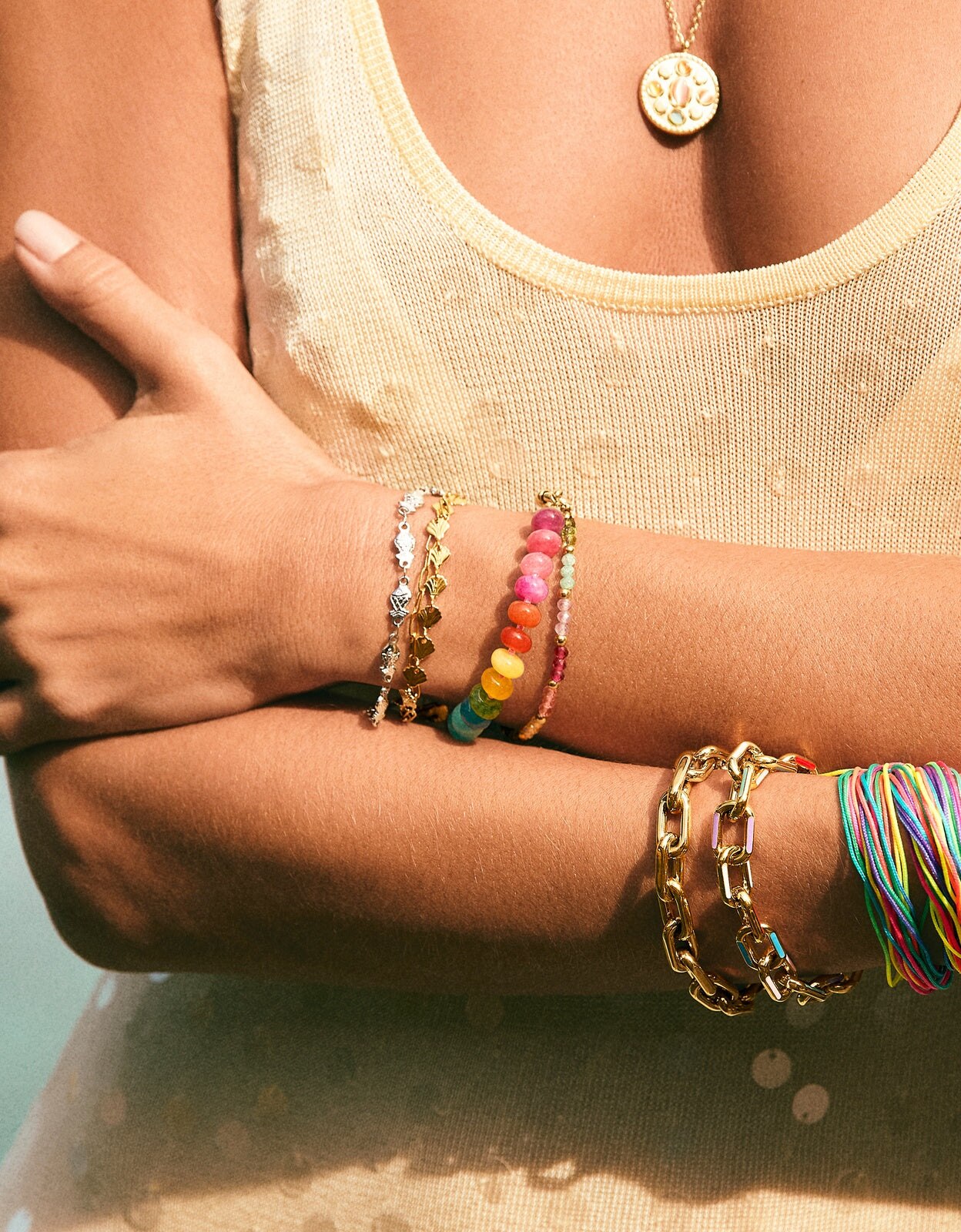 Pulseira com Elos Long Mar de Aço Prateado-4