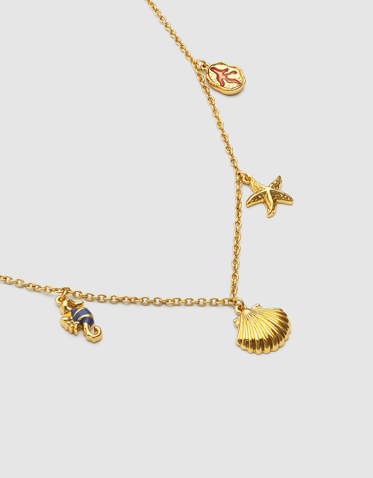 Colar Marítima de Liga de Metais Banhado a Ouro Multicolor-3