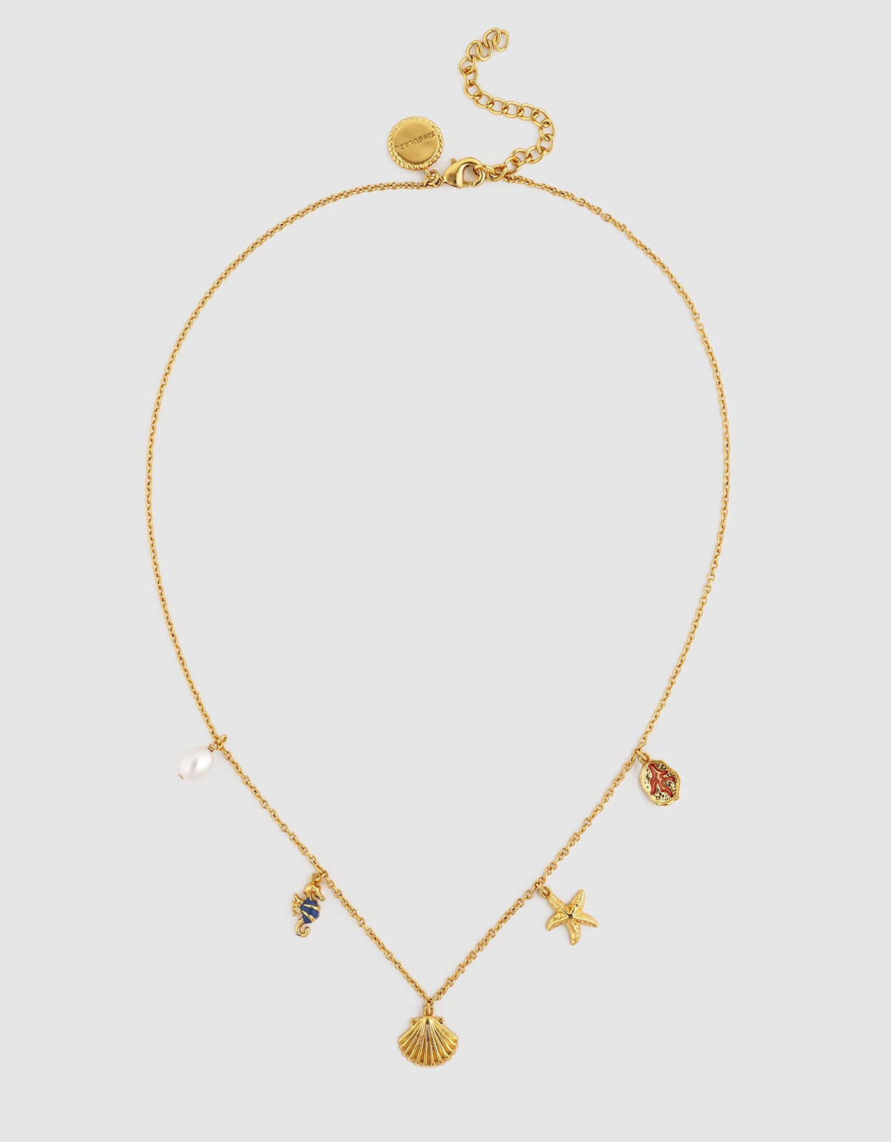 Colar Marítima de Liga de Metais Banhado a Ouro Multicolor-4