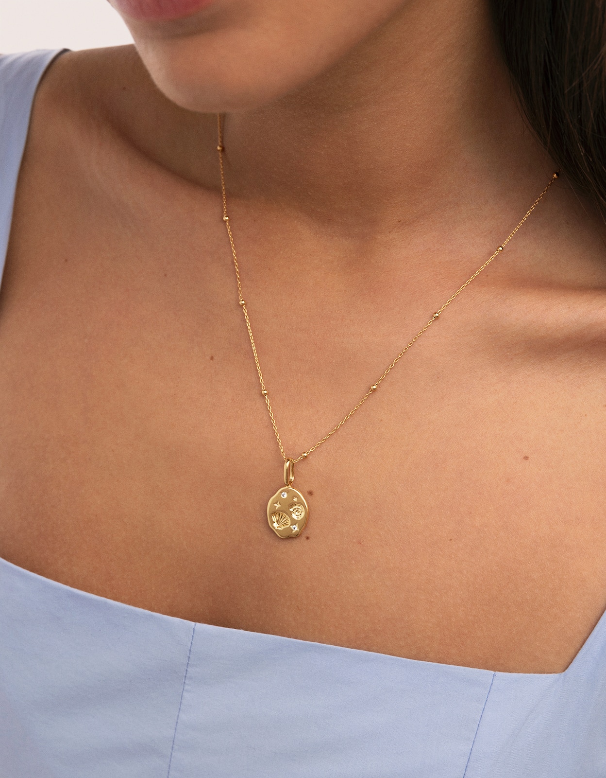 Charm Treasure de Liga de Metais Banhado a Ouro Dourado-2