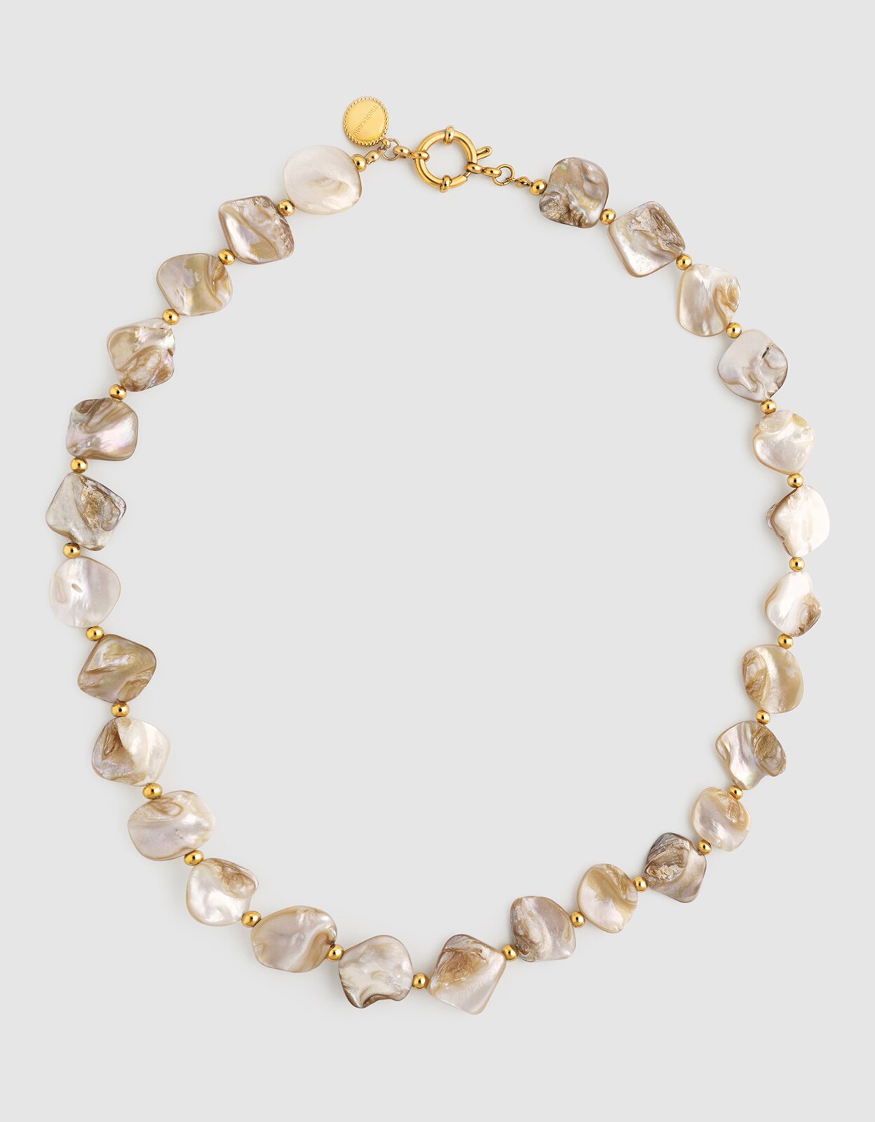 Colar Capri Madrepérola de Aço Banhado a Ouro Branco-4