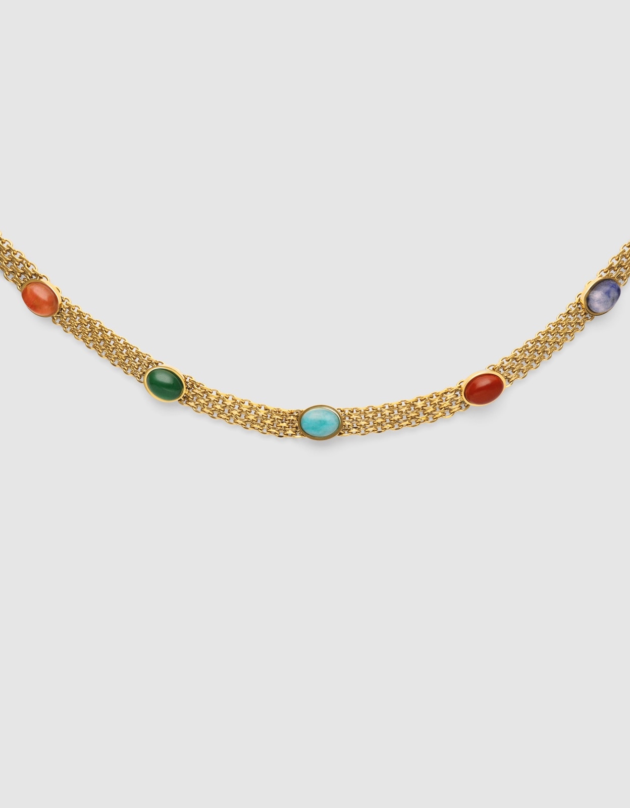 Imagem 0 de Choker Tape Stones de Aço Banhado em Ouro