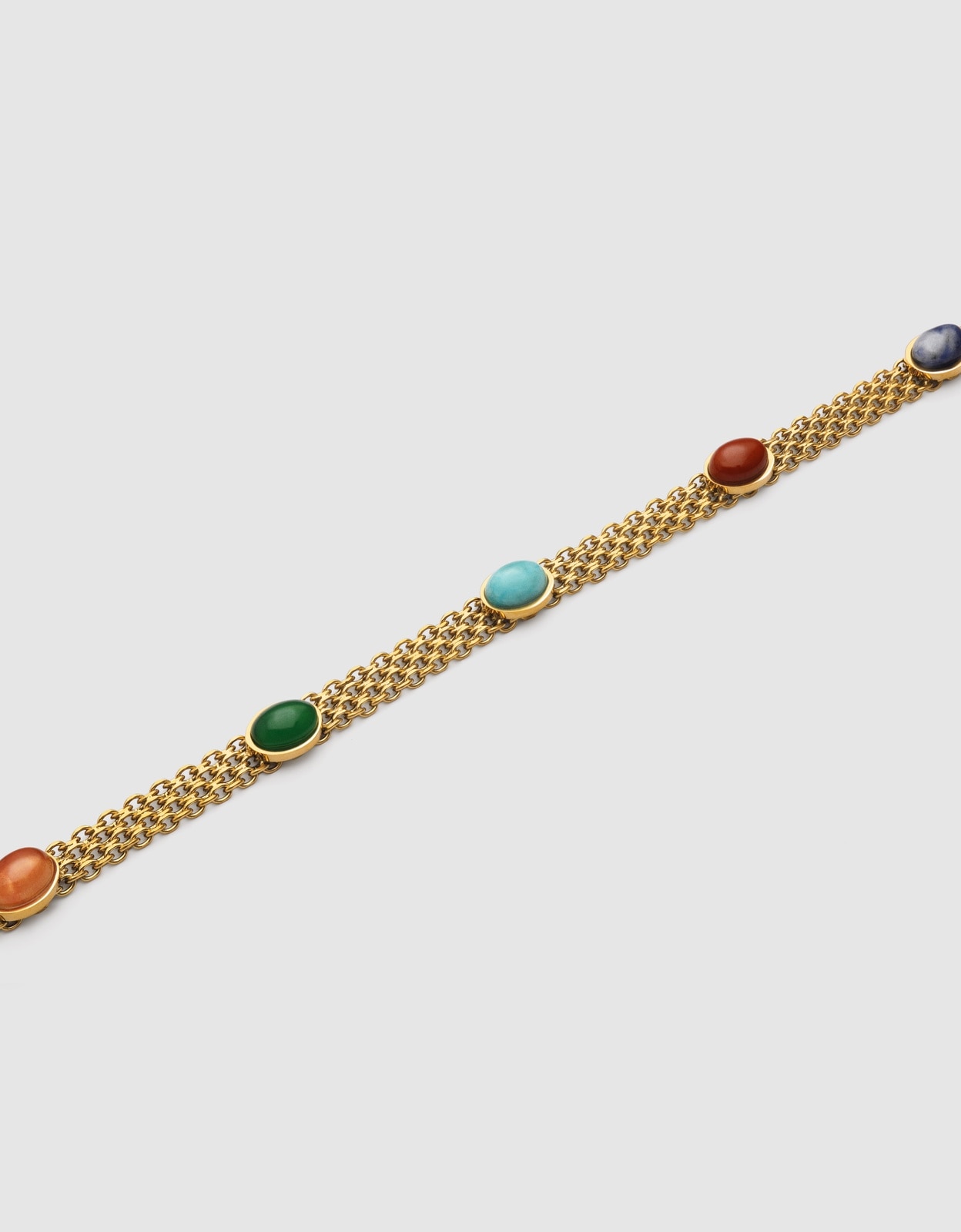 Choker Tape Stones de Aço Banhado a Ouro Multicolor-3