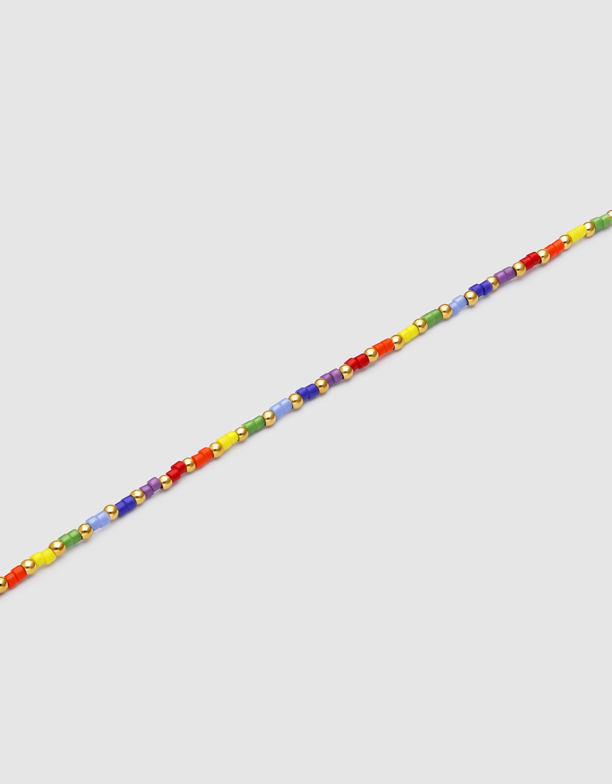 Pulseira de Corrente Rainbow Colors de Aço Banhado a Ouro Multicolor-3