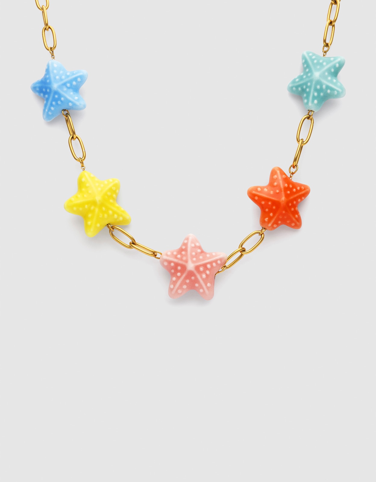 Imagem 0 de Colar Starfish Chic Color de Aço Banhado em Ouro
