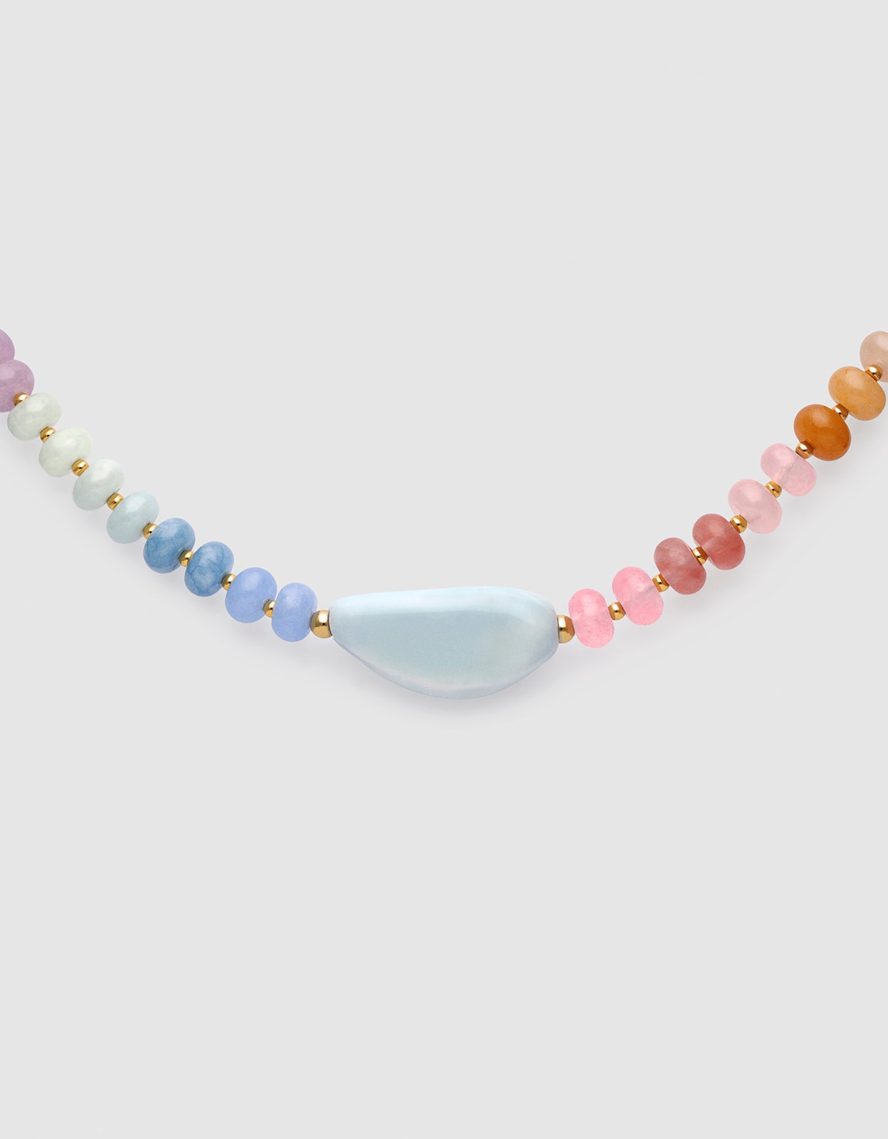 Imagem 0 de Colar Gummy Stones de Aço Banhado a Ouro