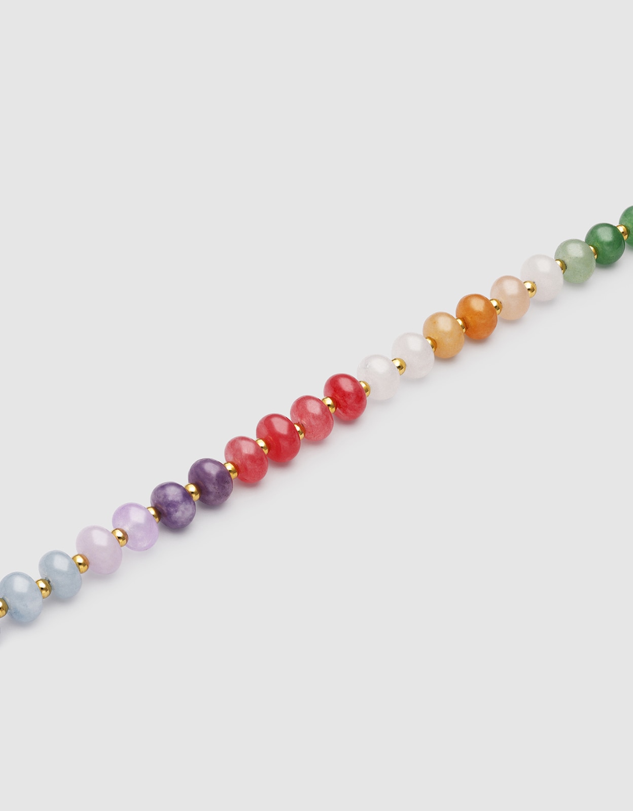 Pulseira de Corrente Gummy Stones de Aço Banhado a Ouro Multicolor-4