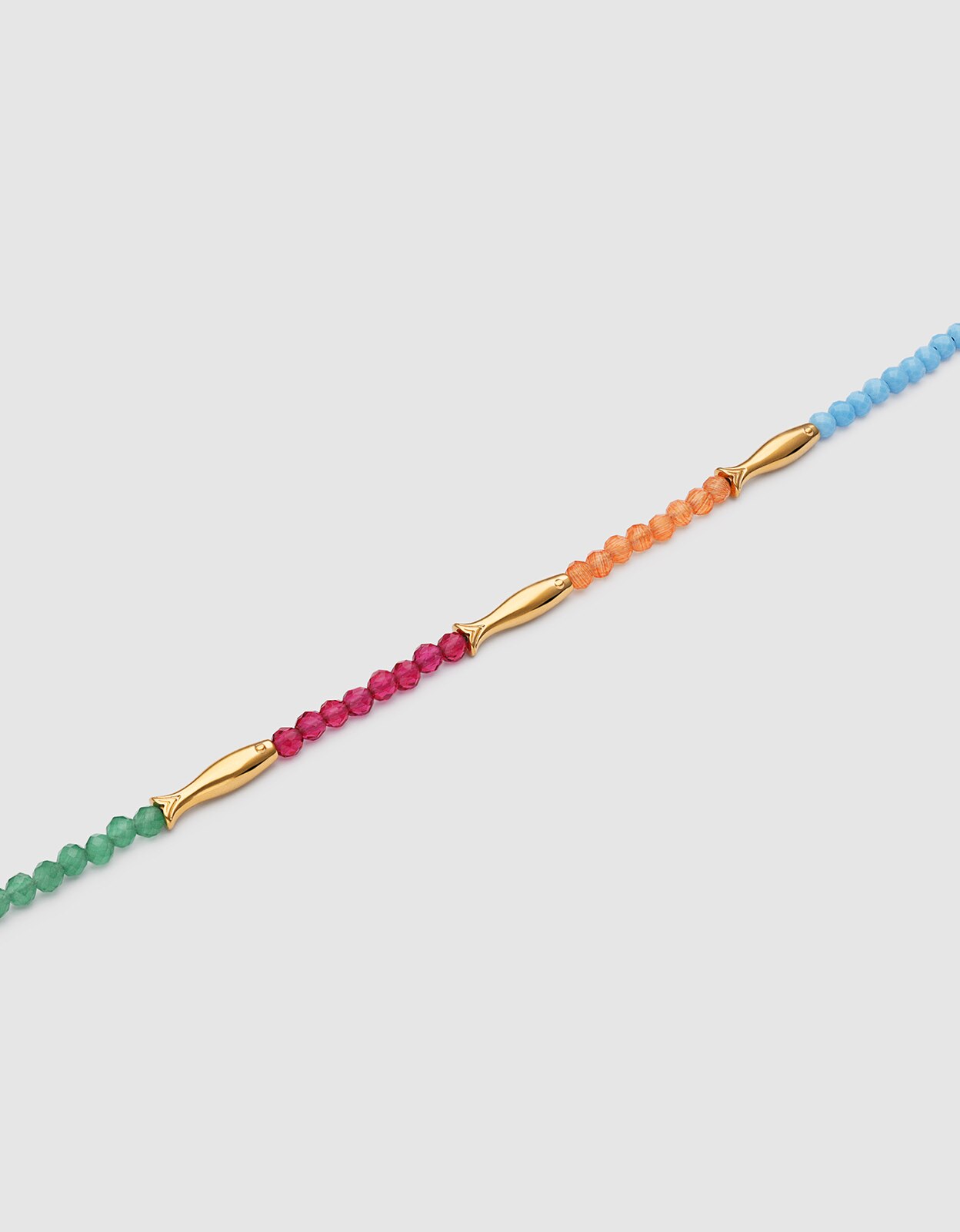 Pulseira de Corrente Dye Peixes de Aço Banhado a Ouro Multicolor-3