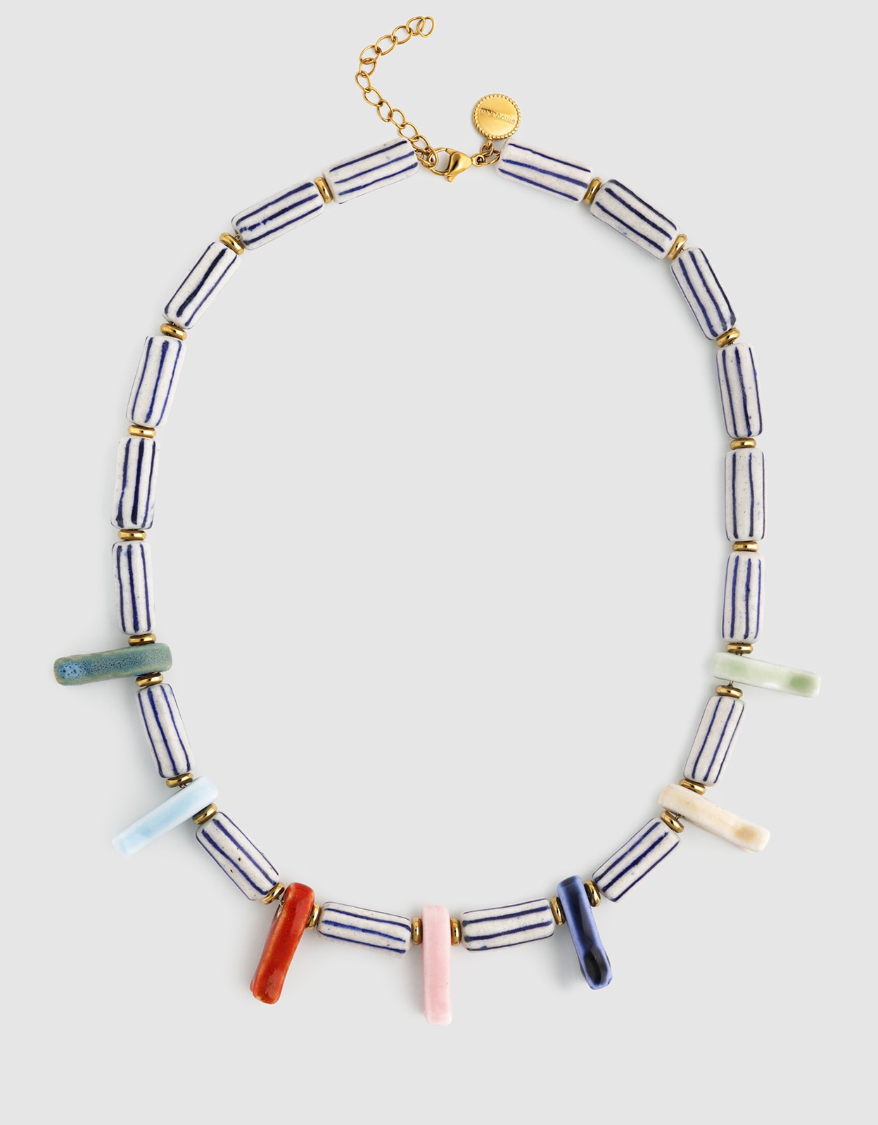 Colar Santorini de Aço Banhado a Ouro Multicolor-5