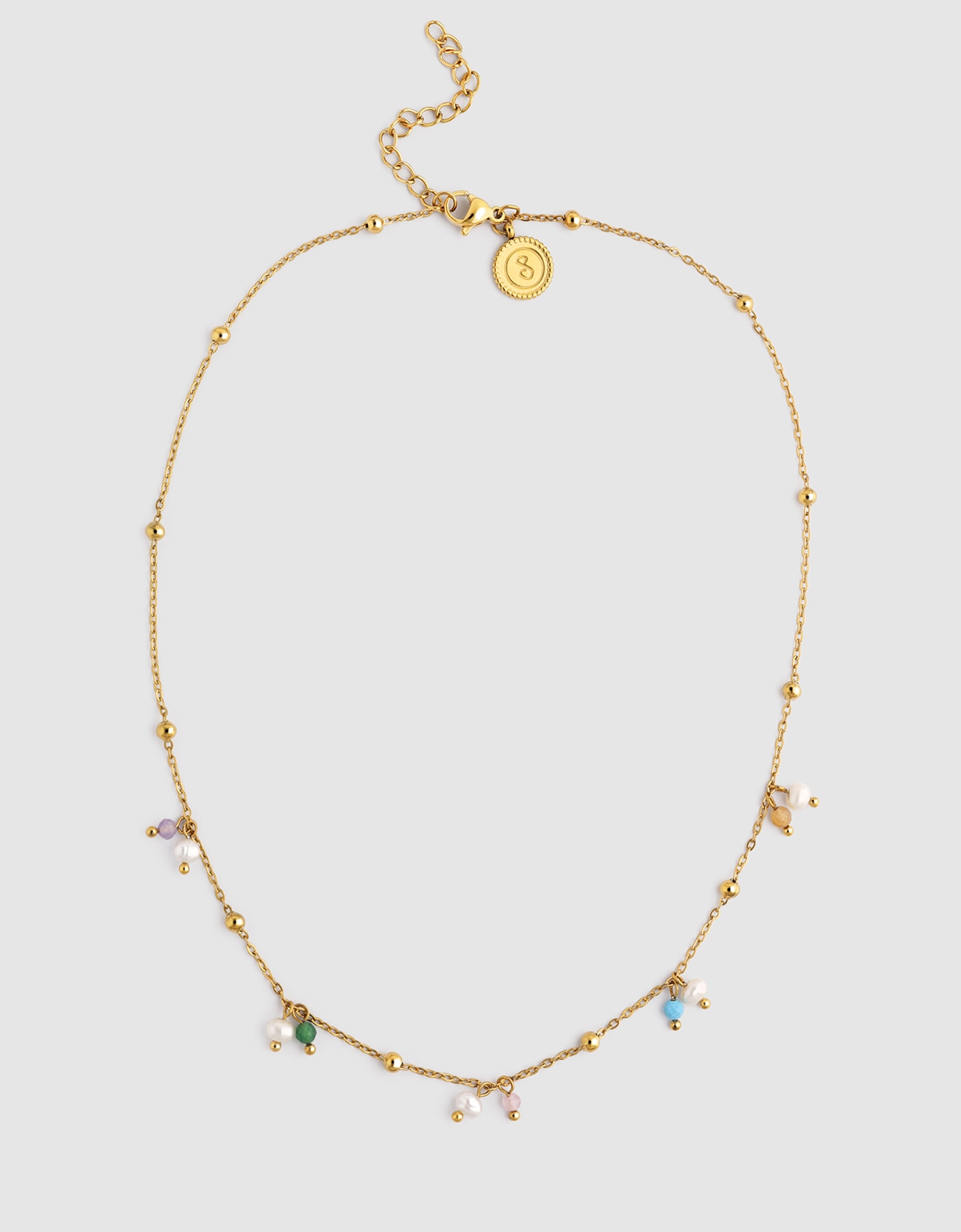 Colar Shamira Dots de Aço Banhado a Ouro Dourado-4