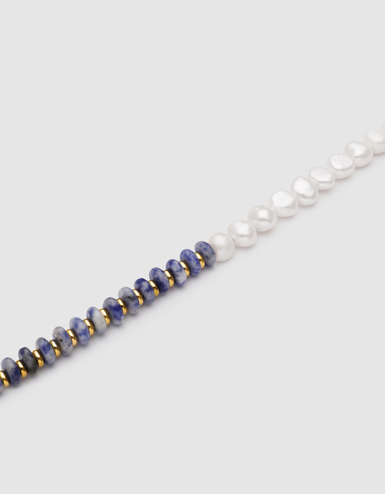 Pulseira com Elos Índigo Pearl de Aço Banhado a Ouro Azul-3