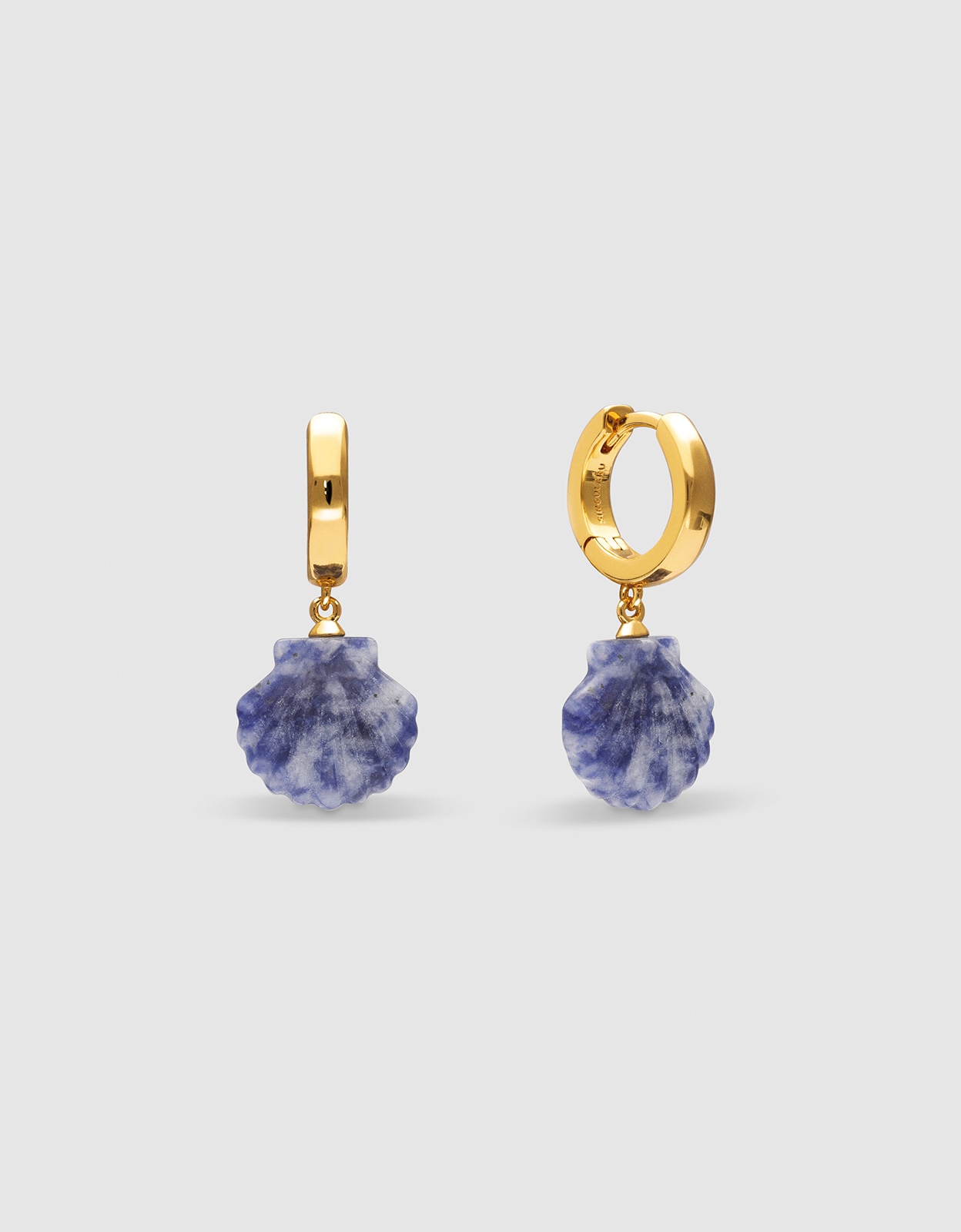 Imagem 0 de Brincos de Argola Santorini Stone de Liga de Metais Banhada a Ouro