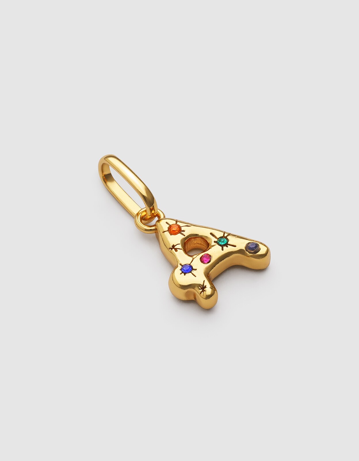 Charm Inicial Organic Colors de Liga de Metais Banhado em Ouro - a Multicolor-3