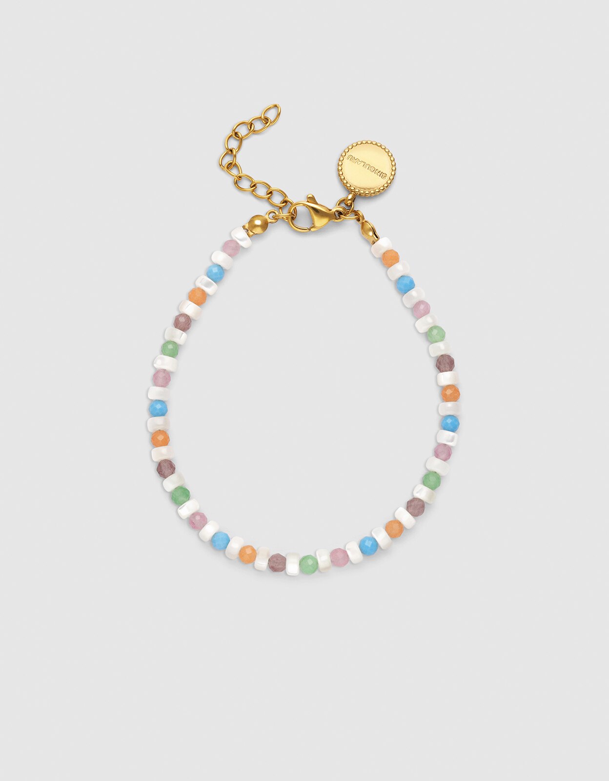 Pulseira de Corrente Nacary Colors de Aço Banhado a Ouro Multicolor-1