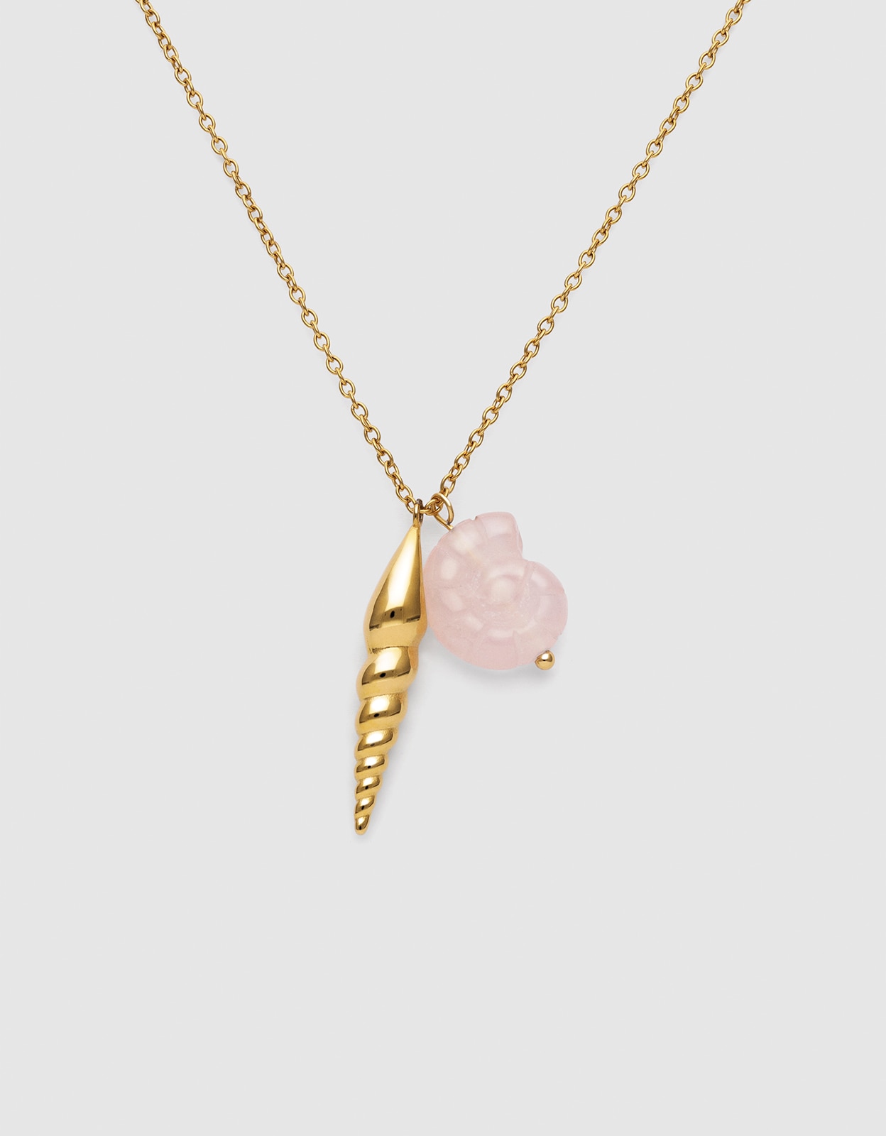 Colar Moana de Aço Banhado a Ouro Rosa-1