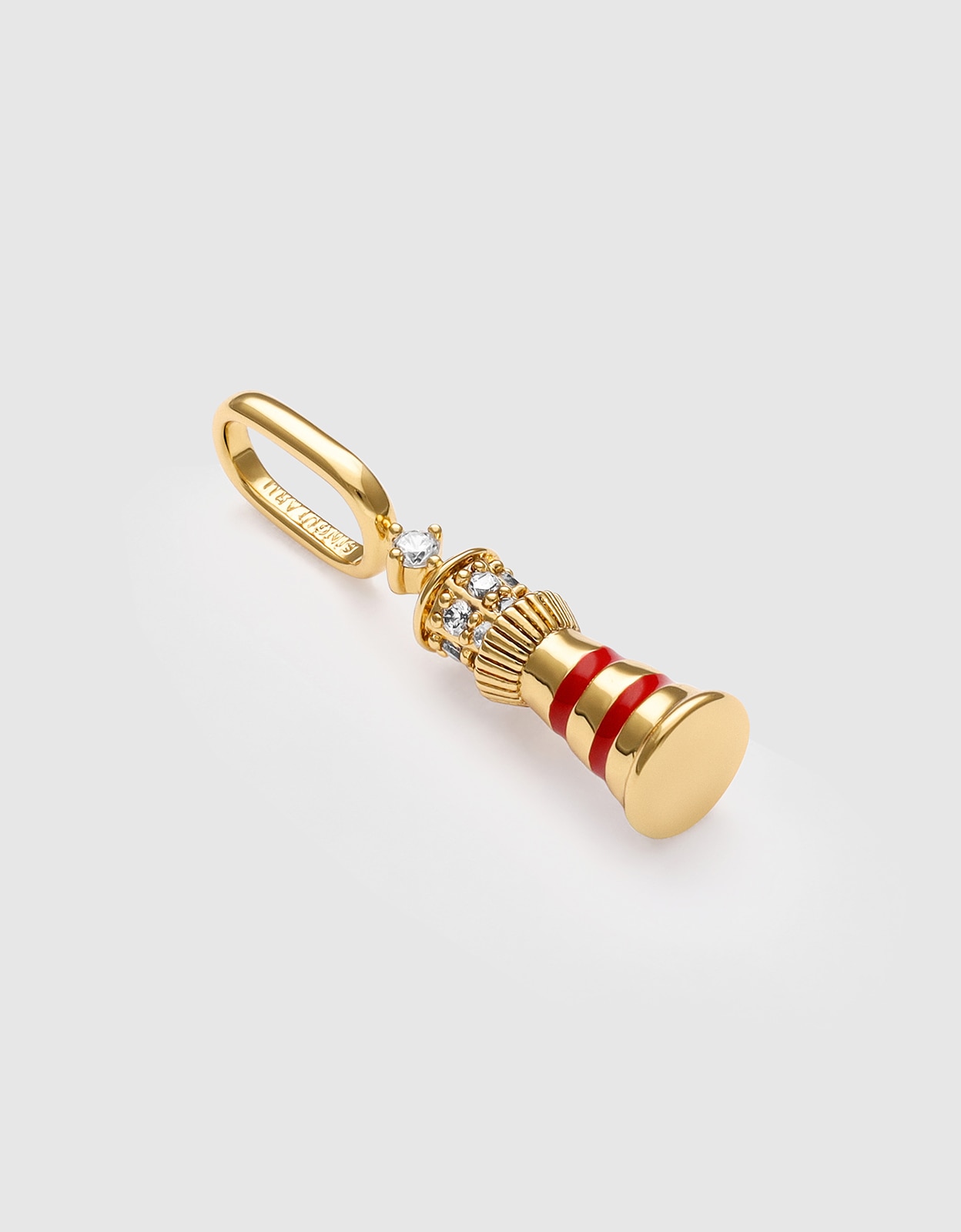 Charm Farol Vermelho de Liga de Metais Banhado a Ouro Vermelho-3