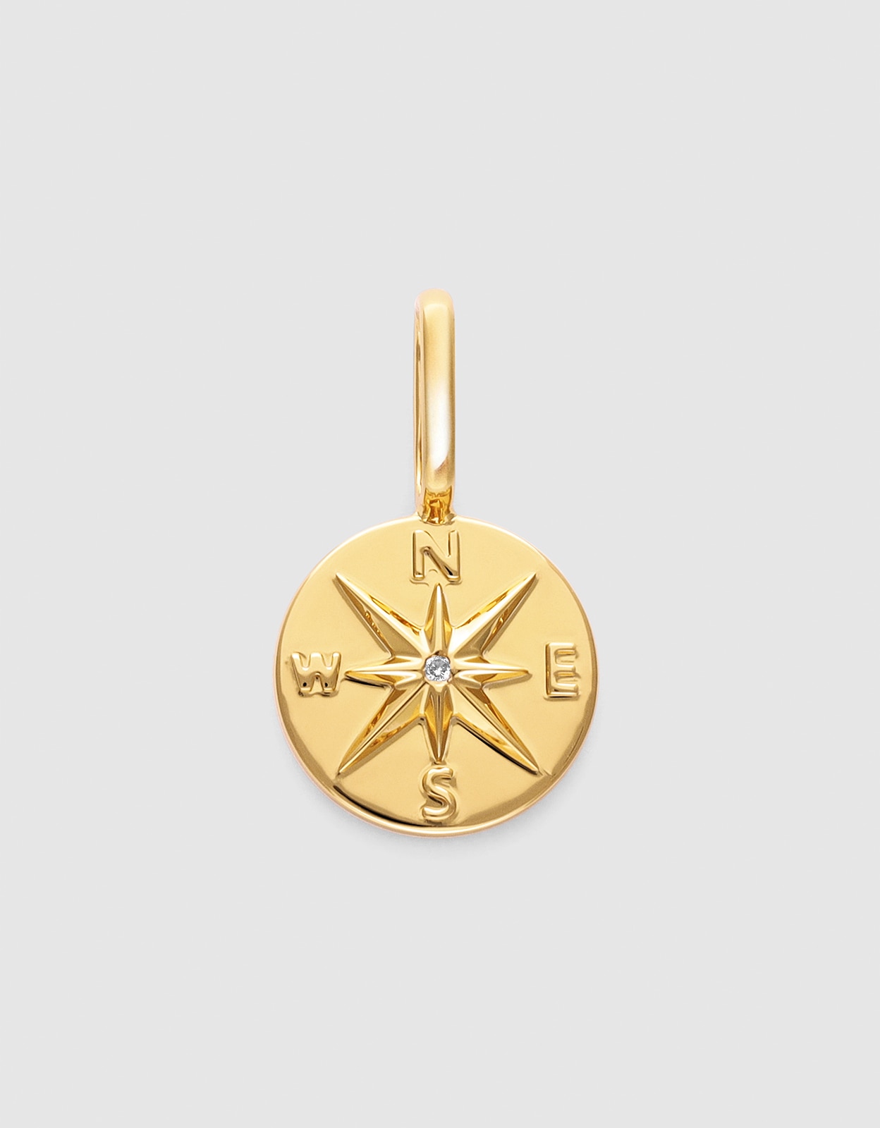 Charm Rosa Dos Ventos de Liga de Metais Banhado a Ouro Dourado-1