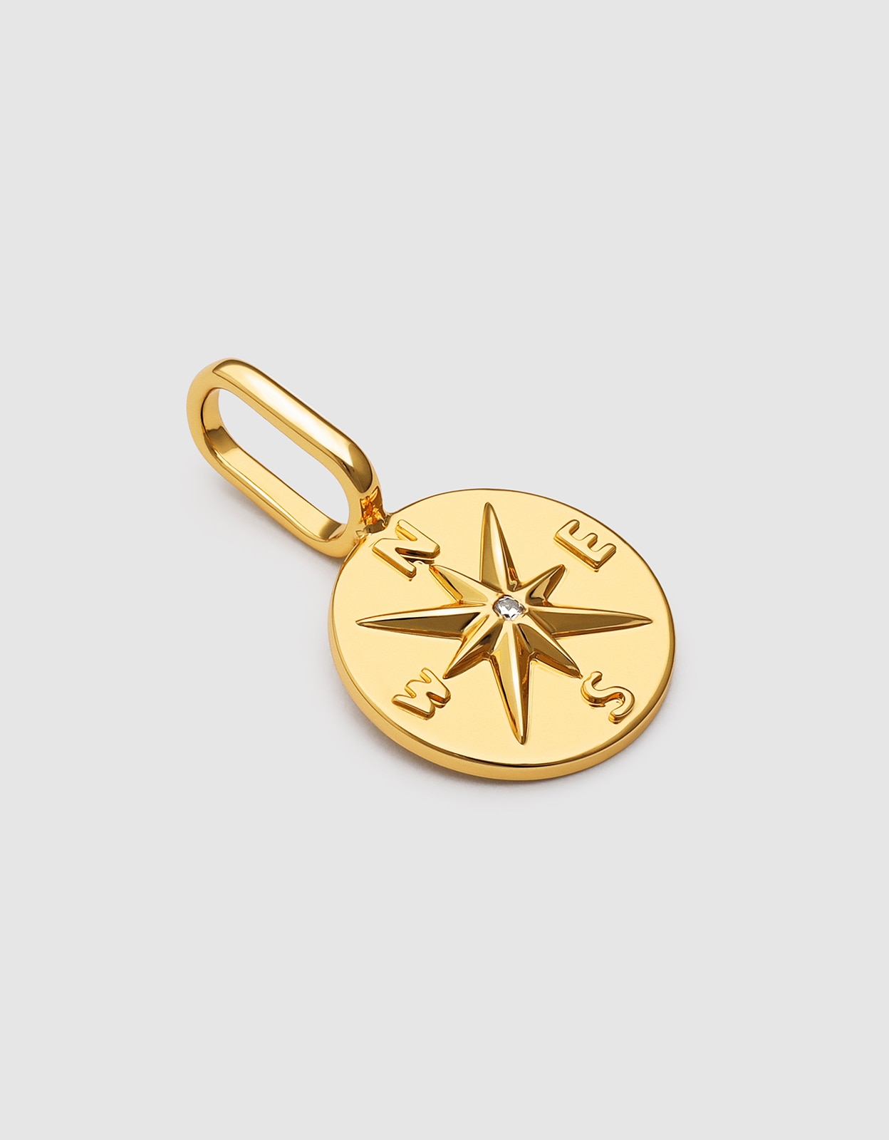 Charm Rosa Dos Ventos de Liga de Metais Banhado a Ouro Dourado-3