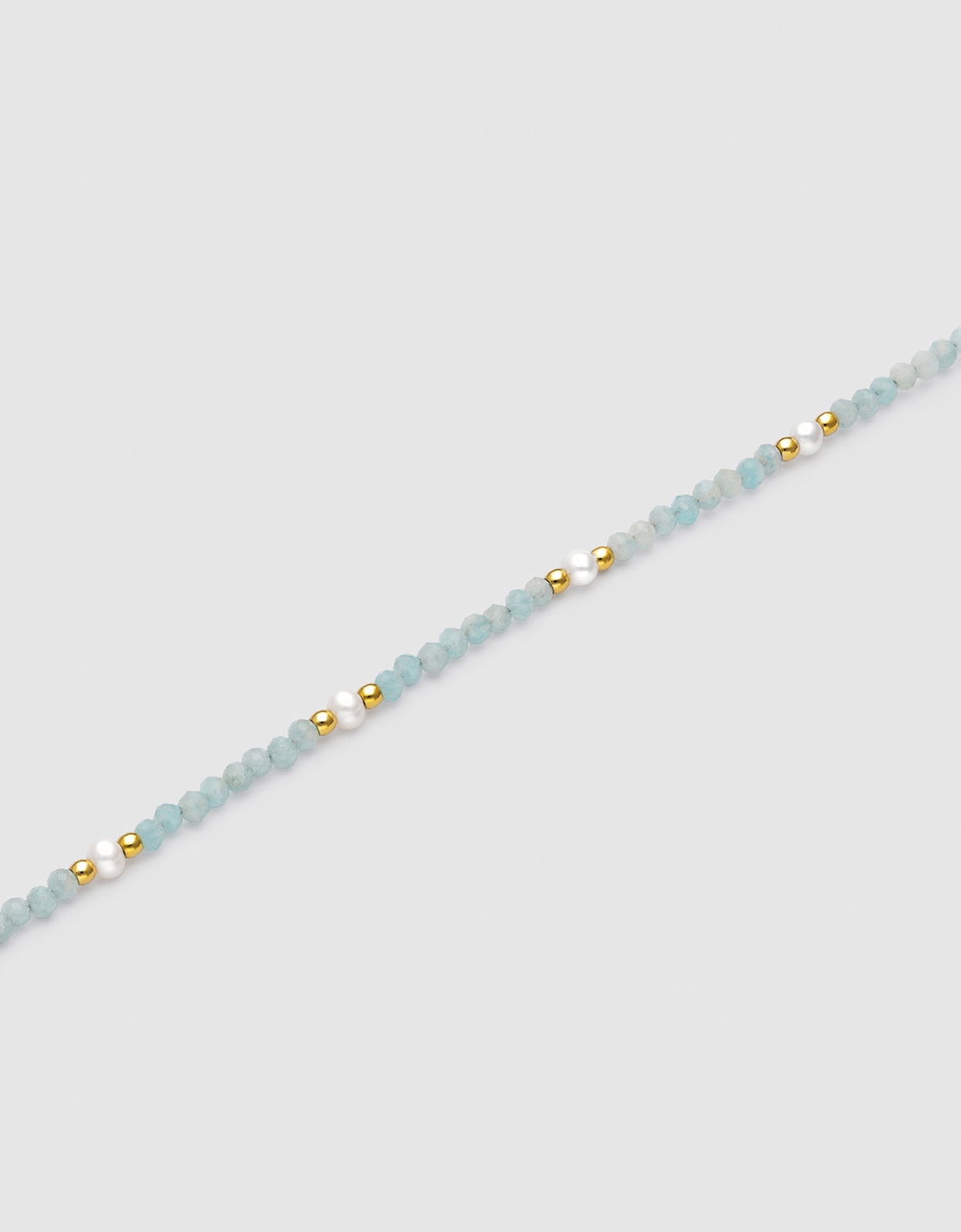 Pulseira de Corrente Azulada de Aço Banhado a Ouro Azul-4