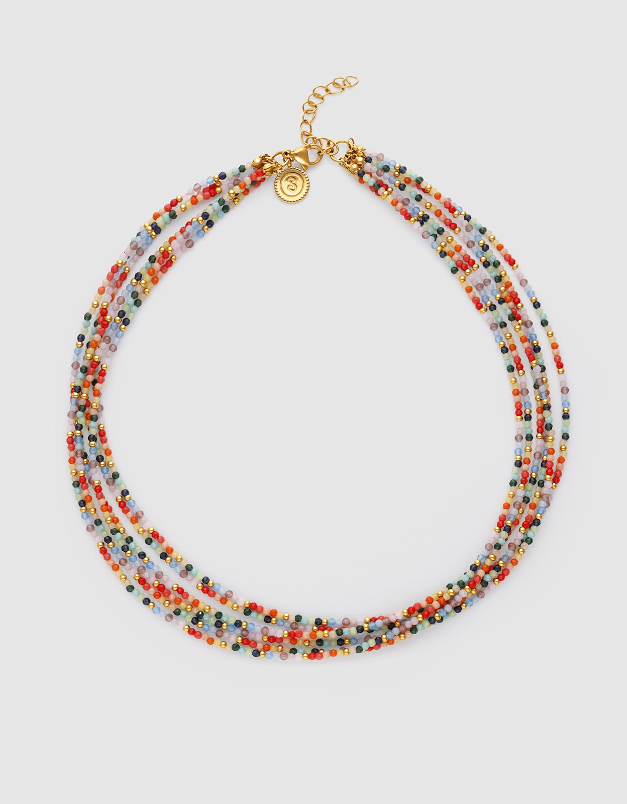 Colar Mawi Colors de Aço Banhado a Ouro Multicolor-5
