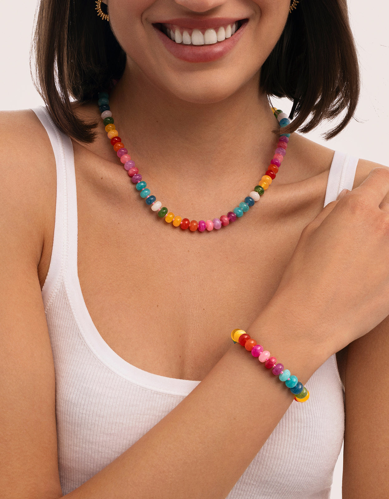 Pack Presente Colar e Pulseira Bloom de Aço com Banho de Ouro Multicolor-2