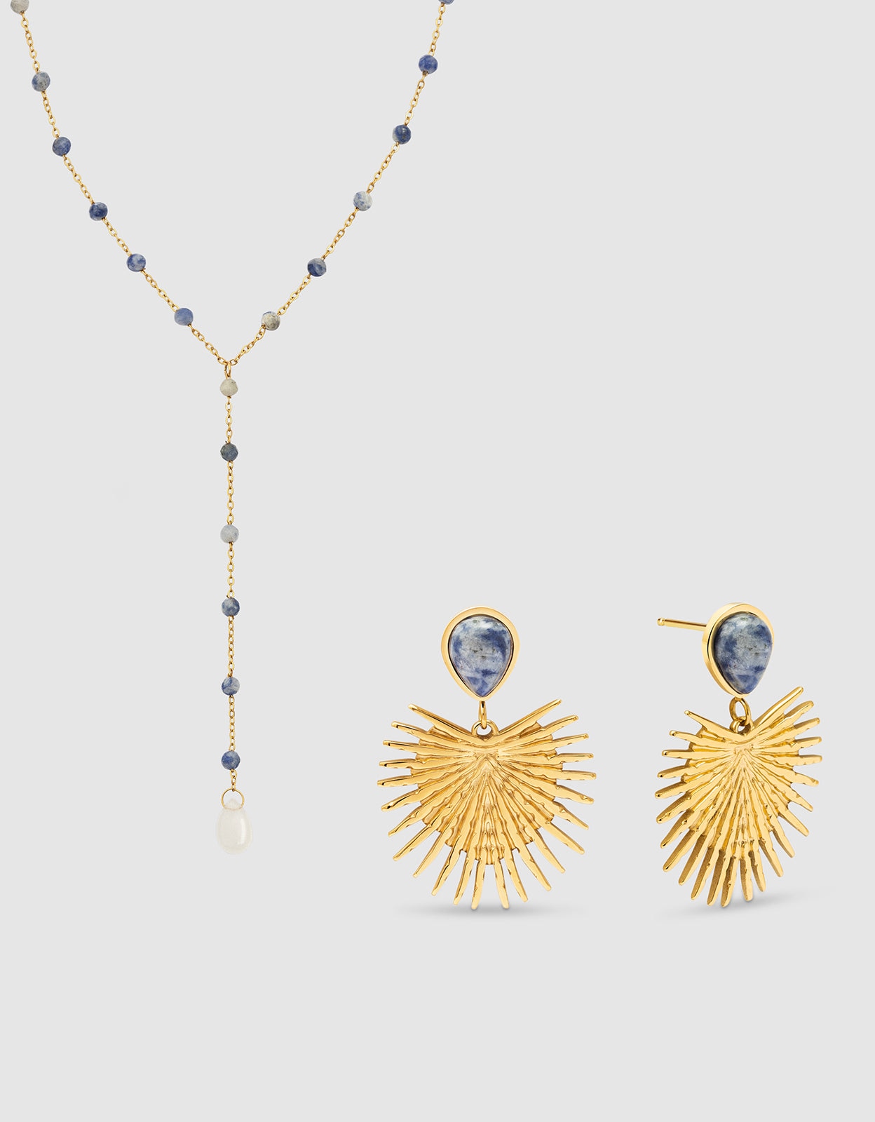 Imagem 0 de Pack Presente Colar e Brincos Catalina de Aço Banhado a Ouro