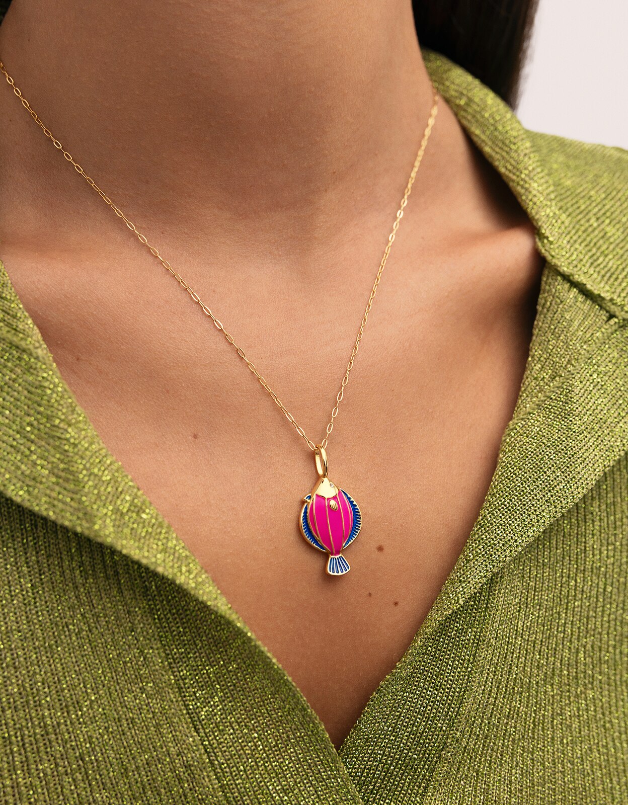 Charm Phi Phi de Liga de Metais Banhado a Ouro Multicolor-3