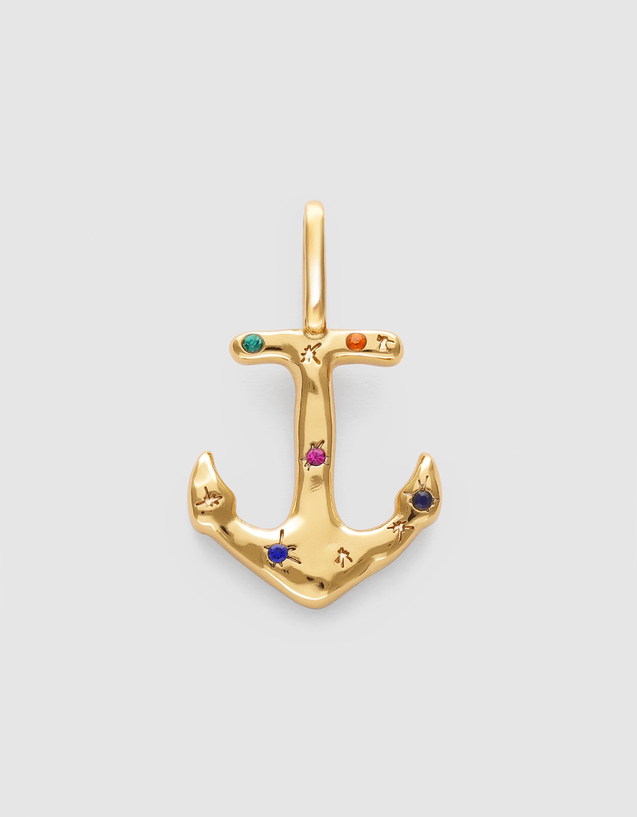 Charm Âncora de Liga de Metais Banhado a Ouro Dourado-1
