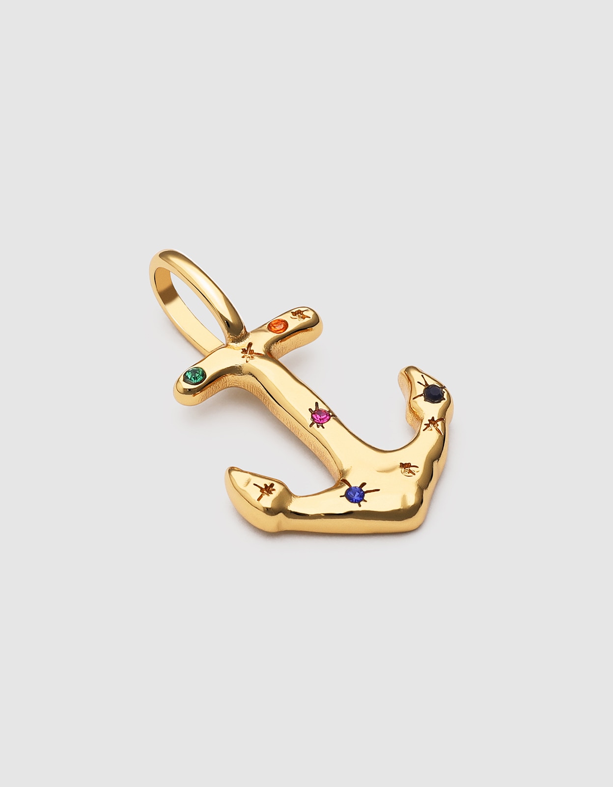 Charm Âncora de Liga de Metais Banhado a Ouro Dourado-4