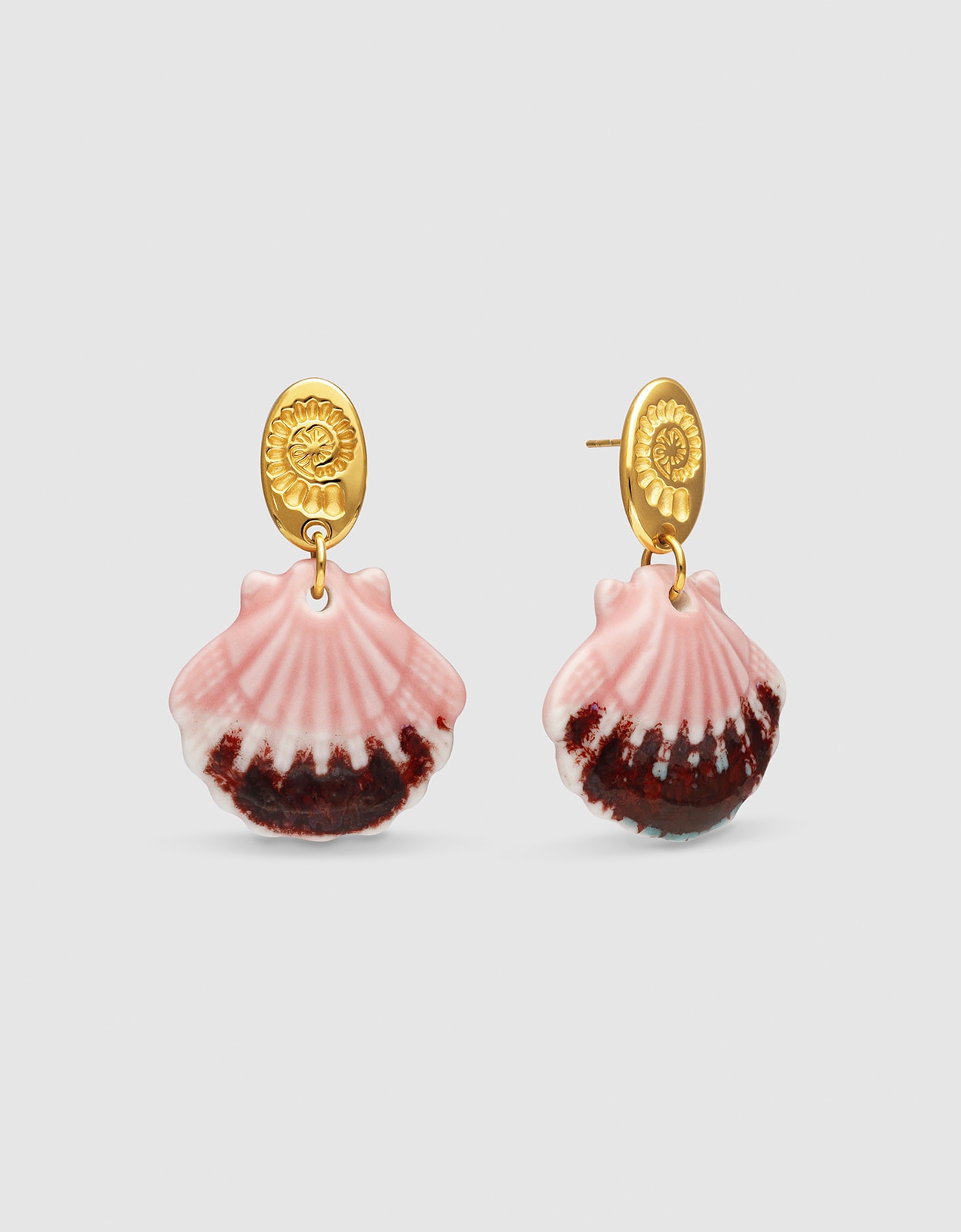 Brincos Sira de Aço Banhado a Ouro Rosa-1