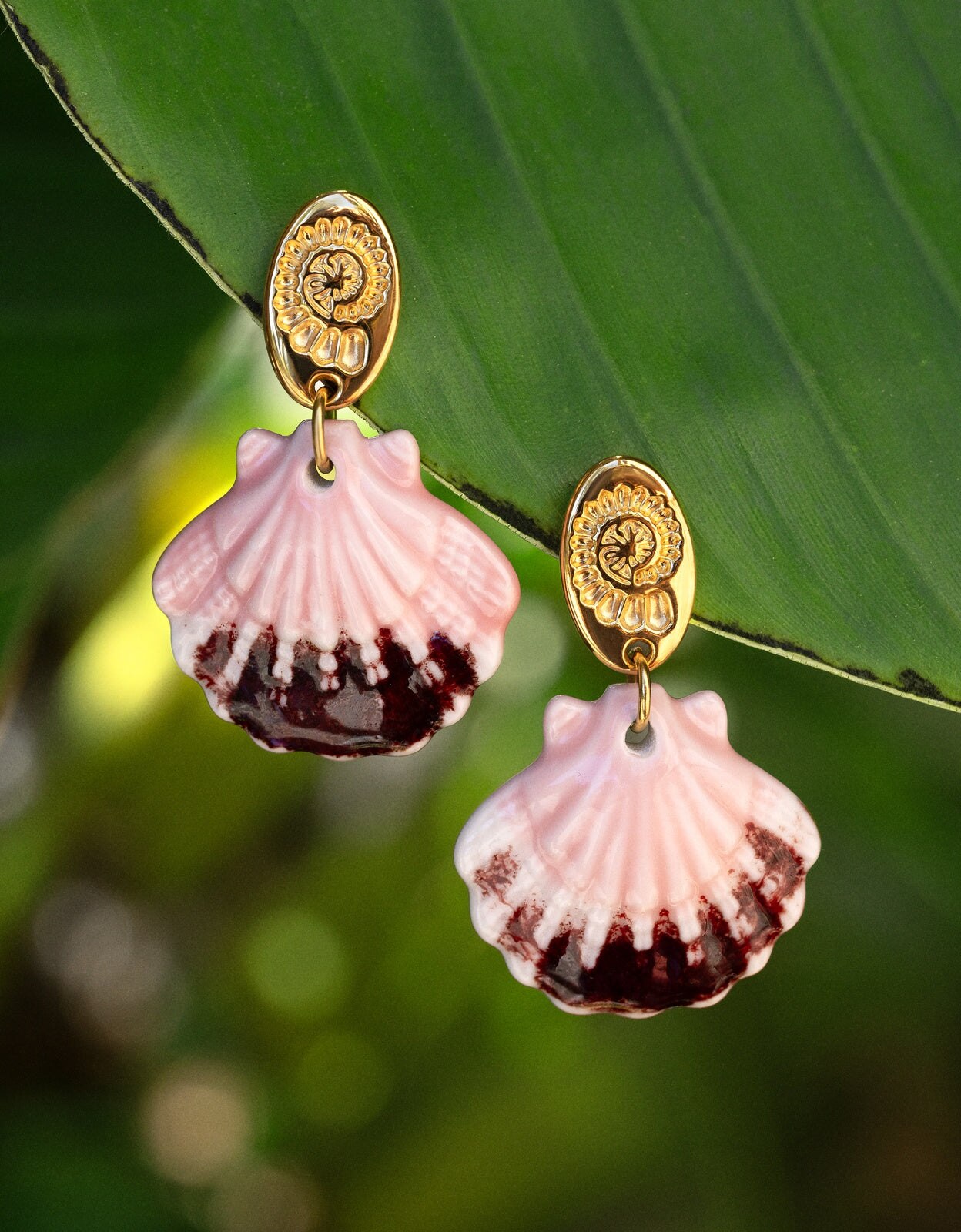 Brincos Sira de Aço Banhado a Ouro Rosa-6