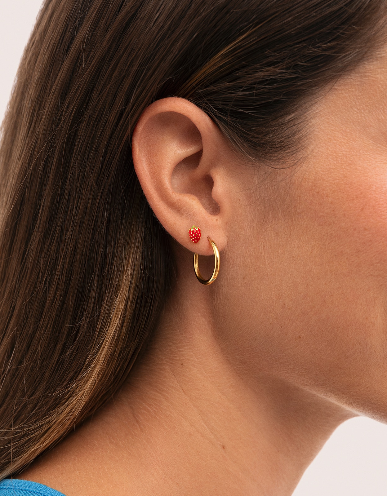 Piercing Morango de Liga de Metais Banhado a Ouro Multicolor-2