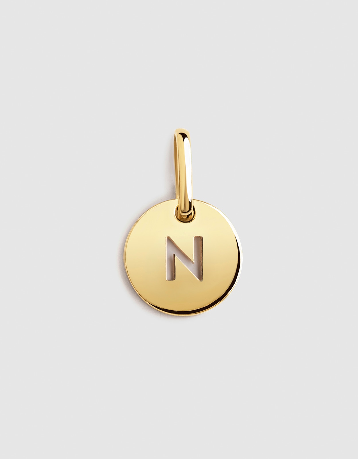 Imagem 0 de Mini Medallion Letter de Aço Banhado a Ouro - N