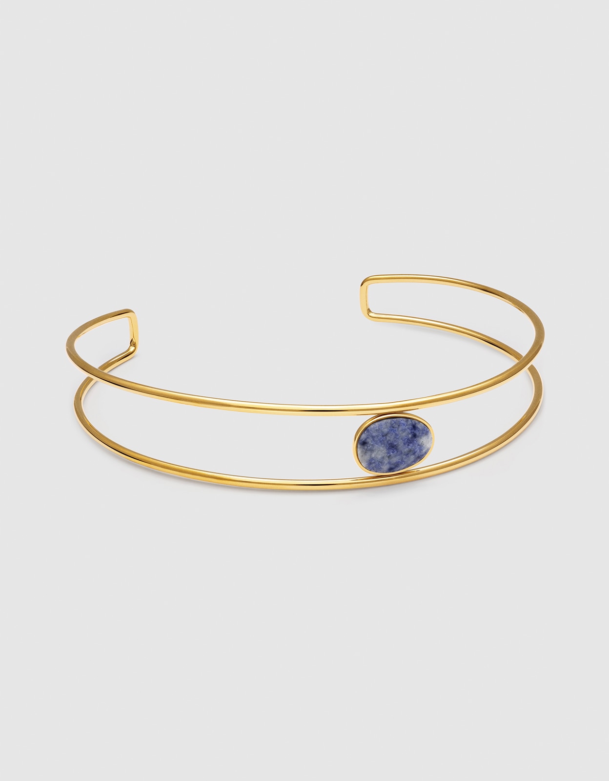 Imagem 0 de Choker Cianita de Aço Banhado em Ouro