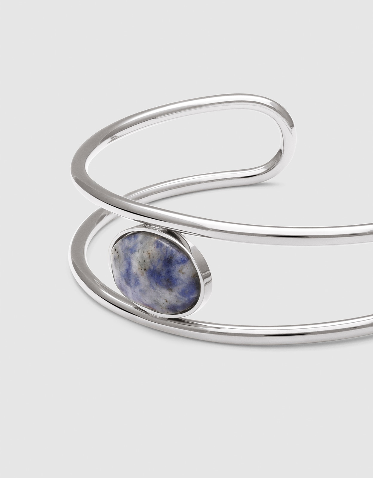 Bracelete Cianita de Aço Azul-3