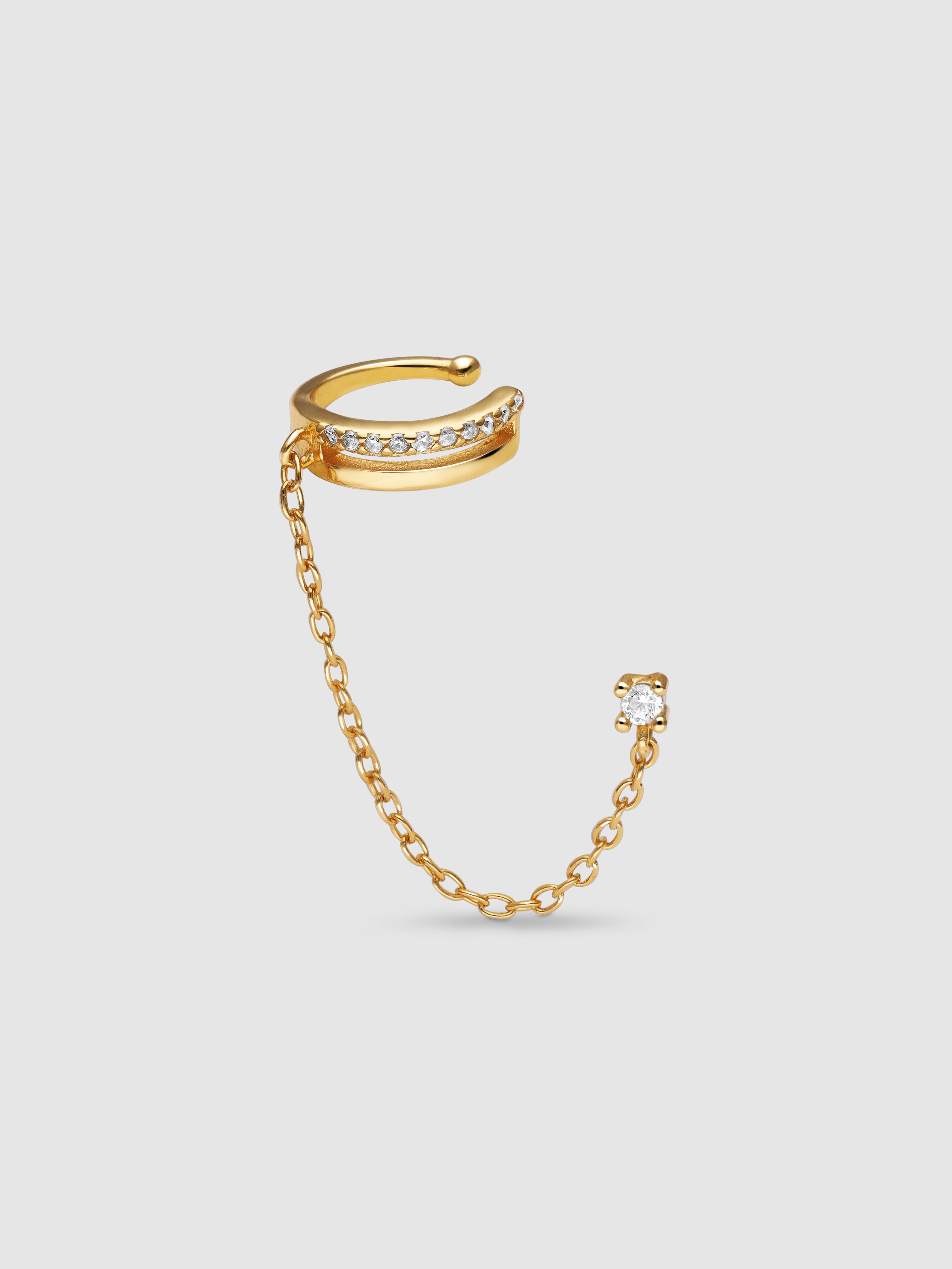 Piercing Zoe de Liga de Metais Banhado a Ouro Dourado-1