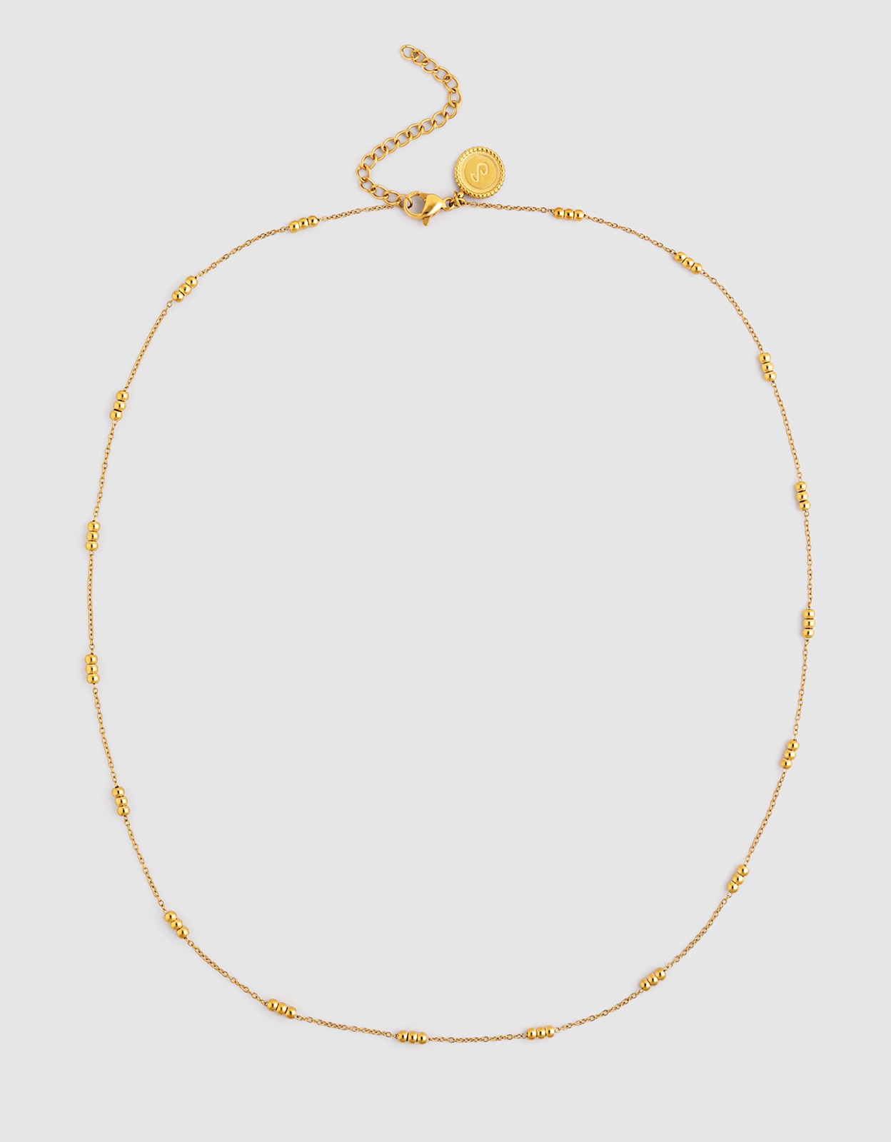 Colar Triplo Dots de Aço Banhado a Ouro Dourado-4